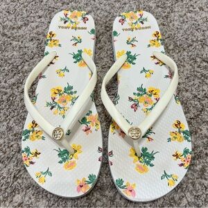 Tory Burch Floral Flip Flops Women's Size 10
